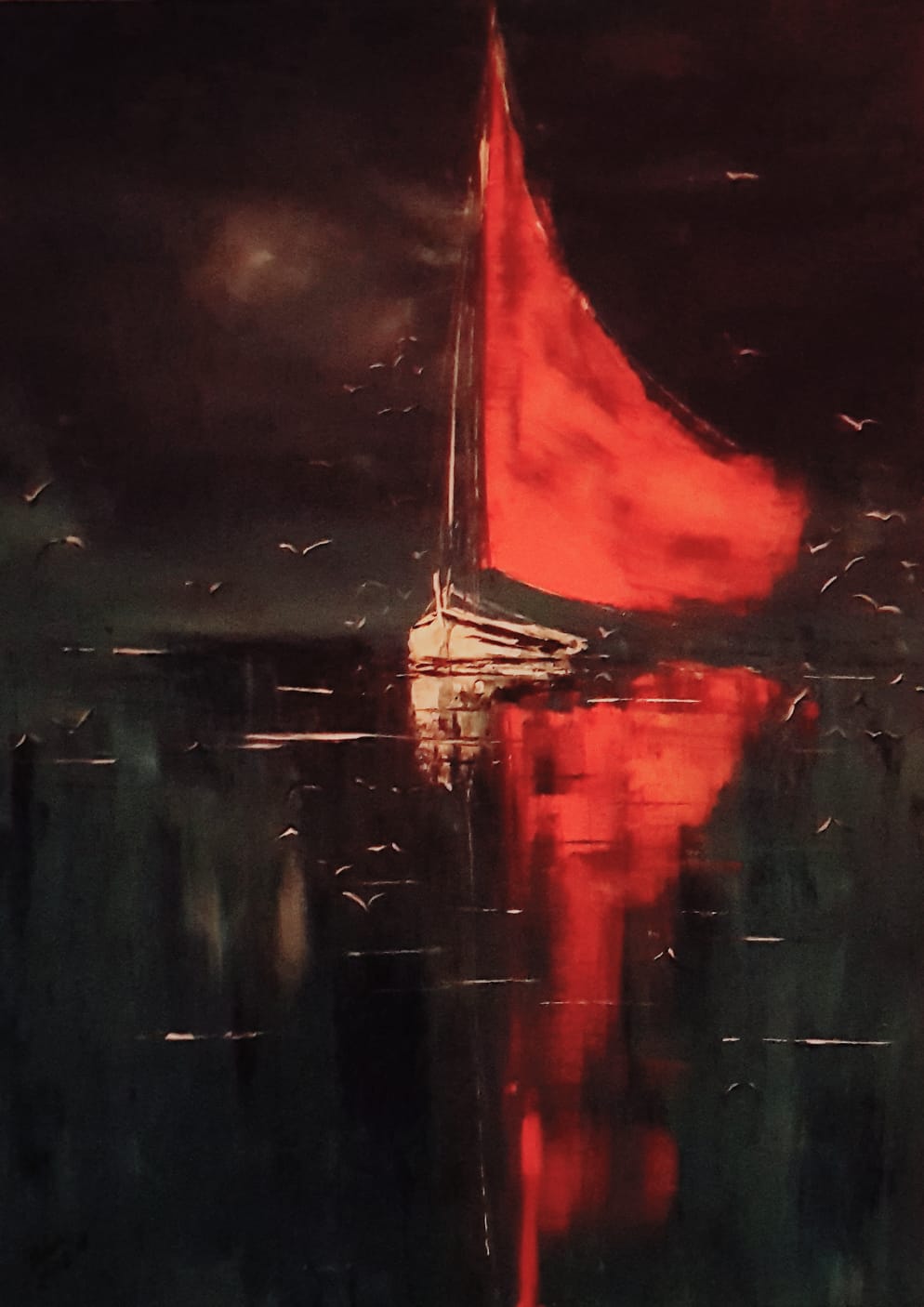 ArteDiAlina.com painting: sailing with the heart